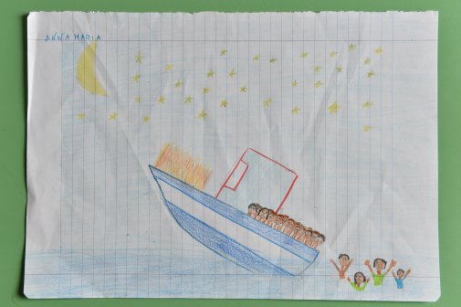 Детски рисунки от Лампедуза