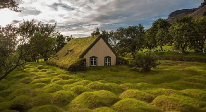 20 невероятни скандинавски къщички със зелени покриви