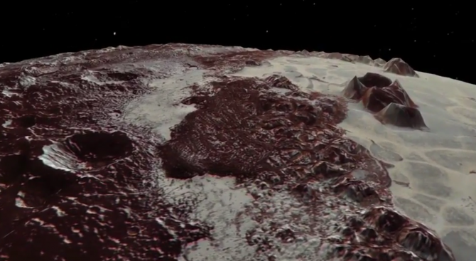 НАСА показа планините на Плутон отблизо (видео)