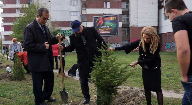 Адвокати и ученици засадиха дръвчета във Варна (снимки)