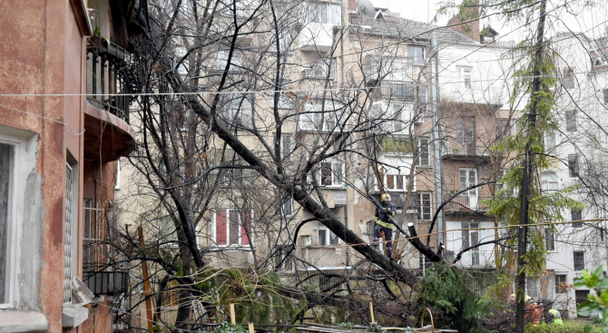 Силният вятър във Враца отнесе покриви на къщи, има леко пострадали хора