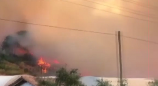 Голям горски пожар се разрази край Анталия, евакуират местните