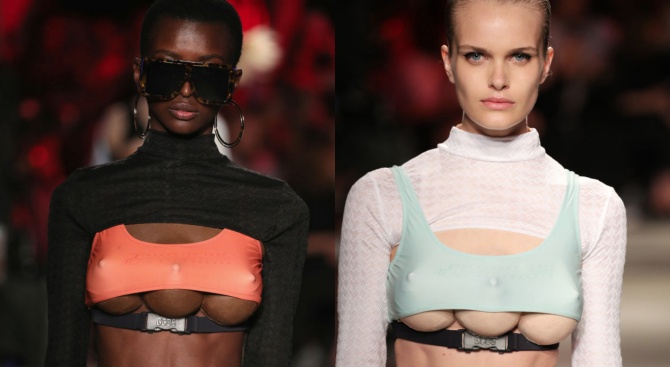 Моделки с три гърди дефилираха на Седмицата на модата в Милано (снимки)