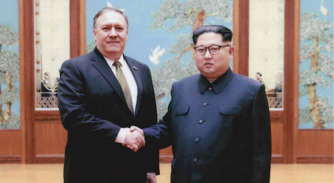 Държавният секретар на САЩ Майк Помпейо се срещна с Ким Чен-ун в Пхенян