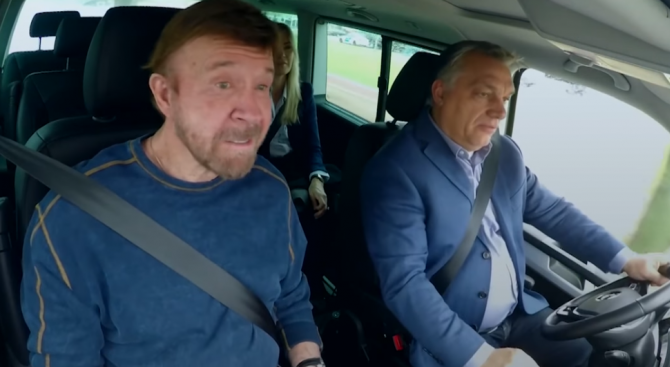 Орбан стана шофьор на Чък Норис (видео)
