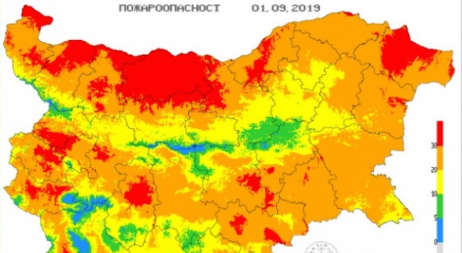 Опасност от пожари има на места в 21 области на страната