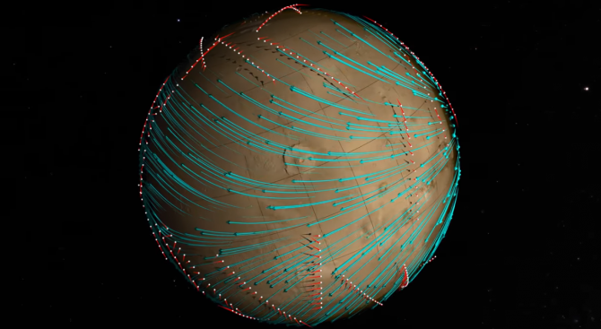 НАСА изготви пълната карта на ветровете на Марс