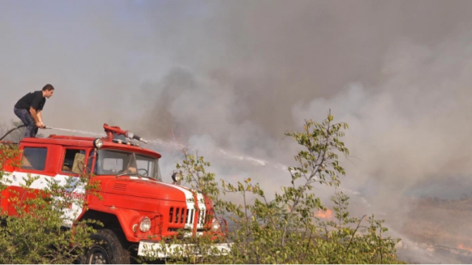 Пожар гори в землището на димитровградското село Добрич 