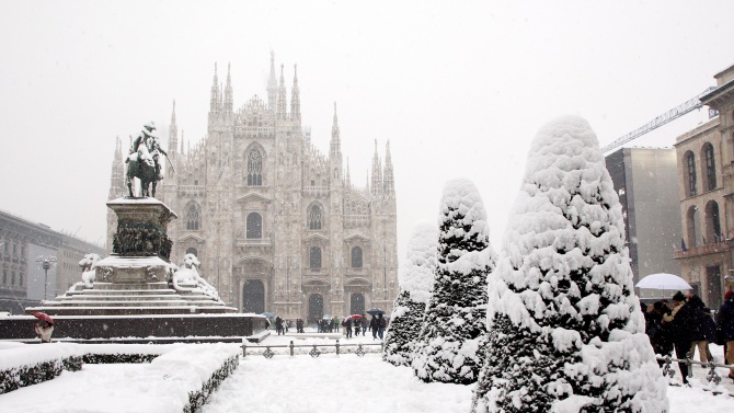 Силен снеговалеж в Италия