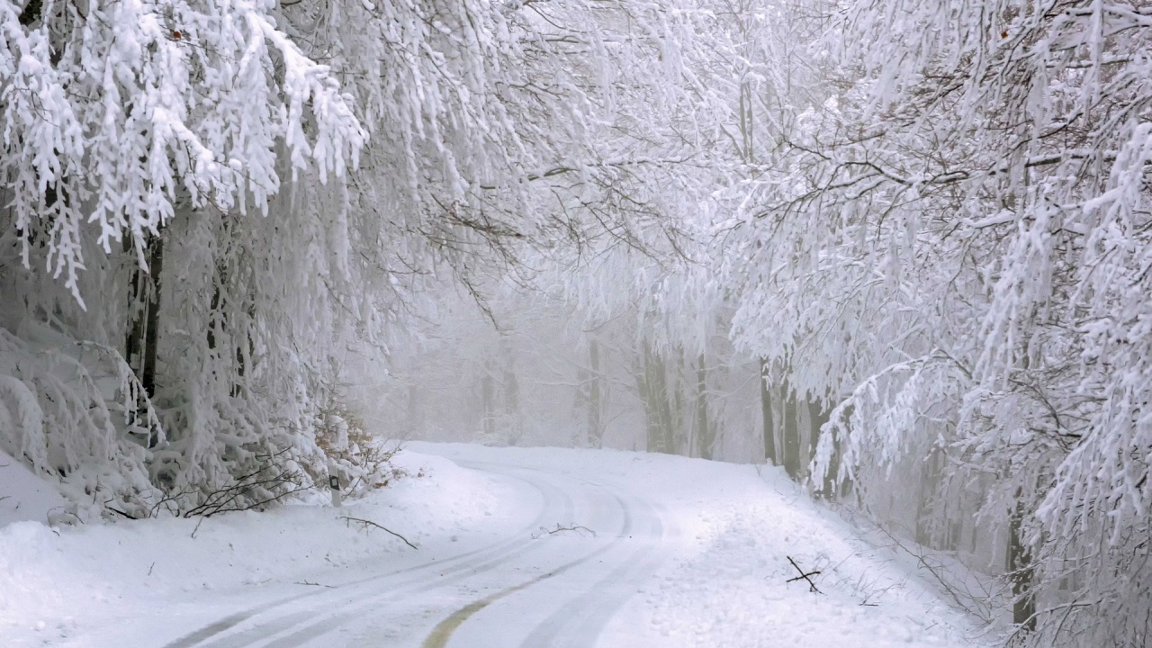 Сняг валя в Смолян, пътните настилки са заснежени