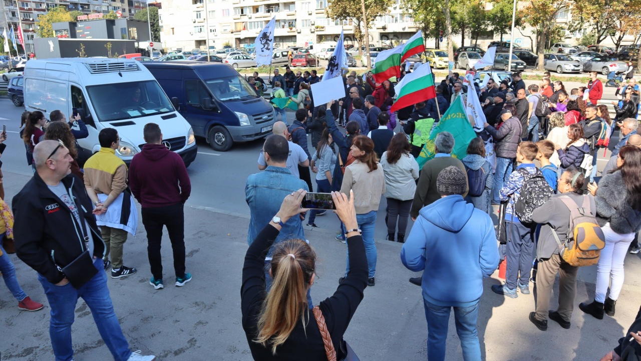 Протест пред РЗИ във Велико Търново срещу зелените сертификати 