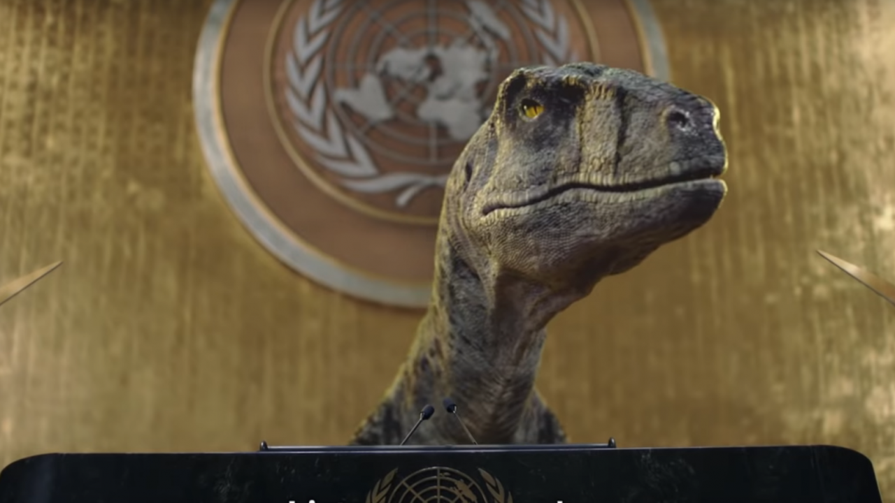 ООН заложи на динозавър в кампанията срещу използването на изкопаеми горива