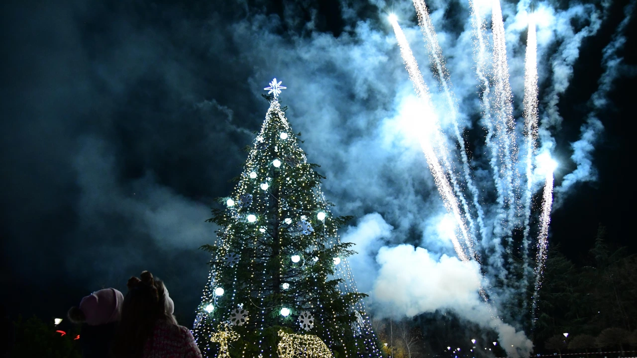 Светлините на елхата в София грейнаха днес в 18 00 ч пред