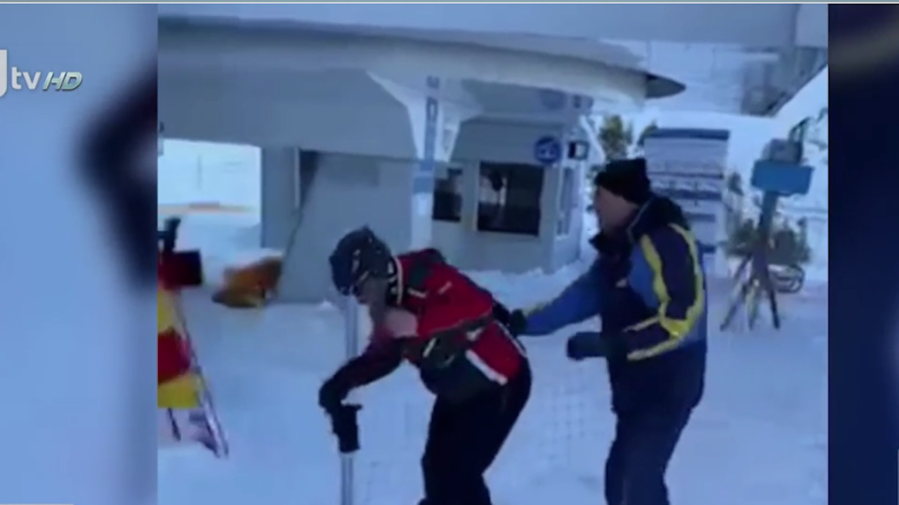 Бой на ски лифта в Банско