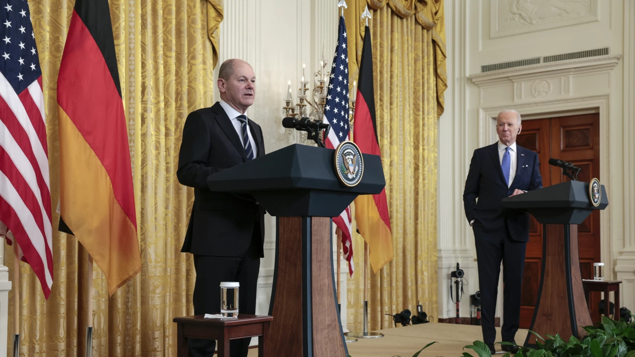 Германският канцлер Олаф Шолц и американският президент Джо БайдънДжо Байдън