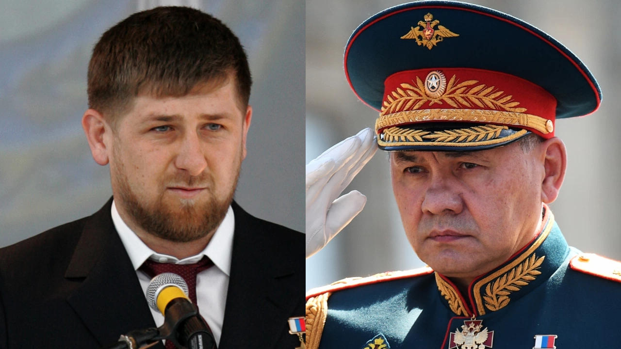 Руският военен министър Сергей Шойгу и лидерът на Чечения Рамзан