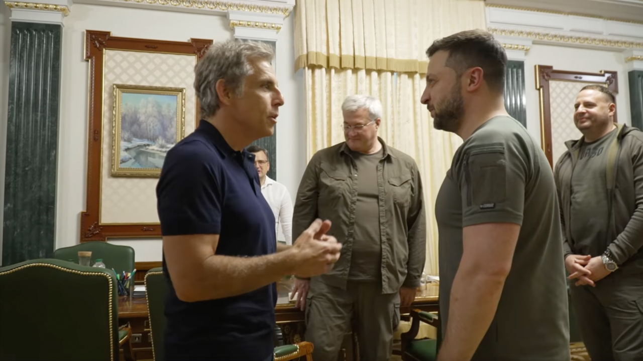 Бен Стилър се срещна с президента на Украйна Володимир Зеленски