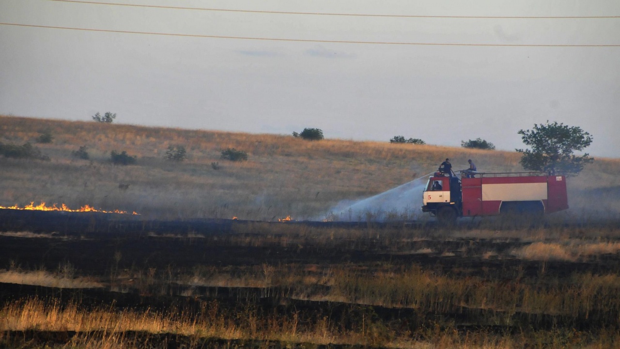 Пожар унищожи 30 декара с пшеница в Ямболско