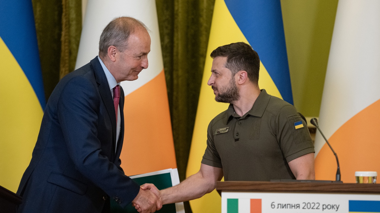 Президентът Зеленски благодари на Ирландия за подкрепата ѝ