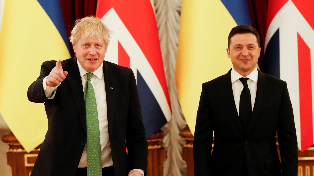Борис Джонсън на посещение в Киев в Деня на независимостта на Украйна