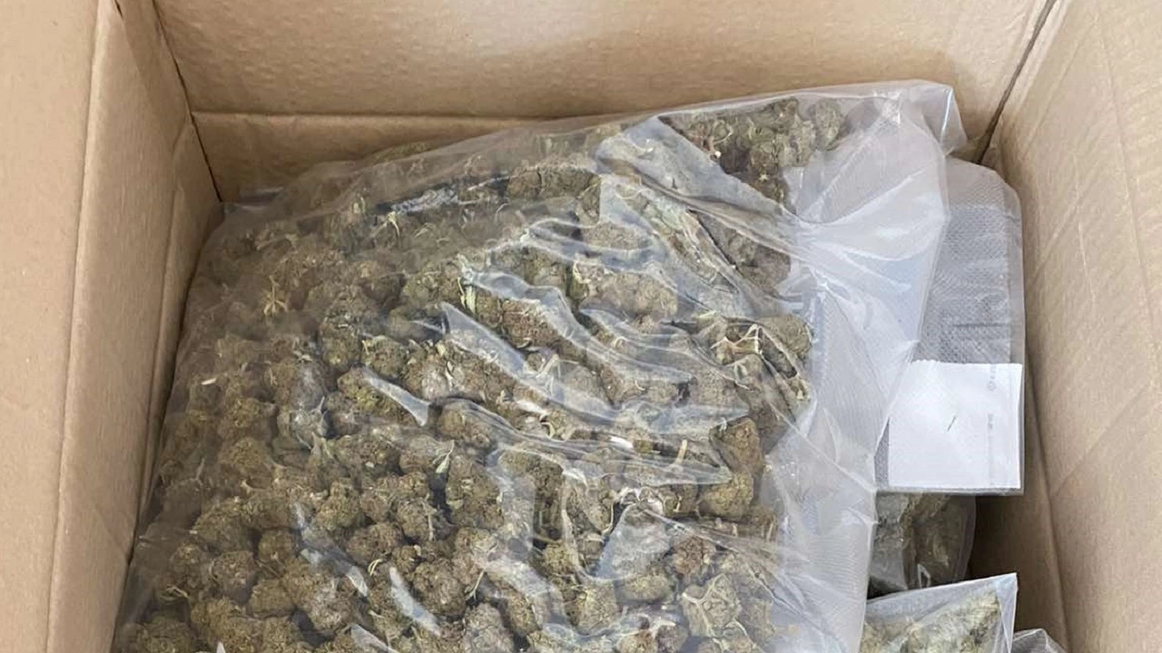 Откриха 4860 гр марихуана укрита в куриерска пратка пътуваща от