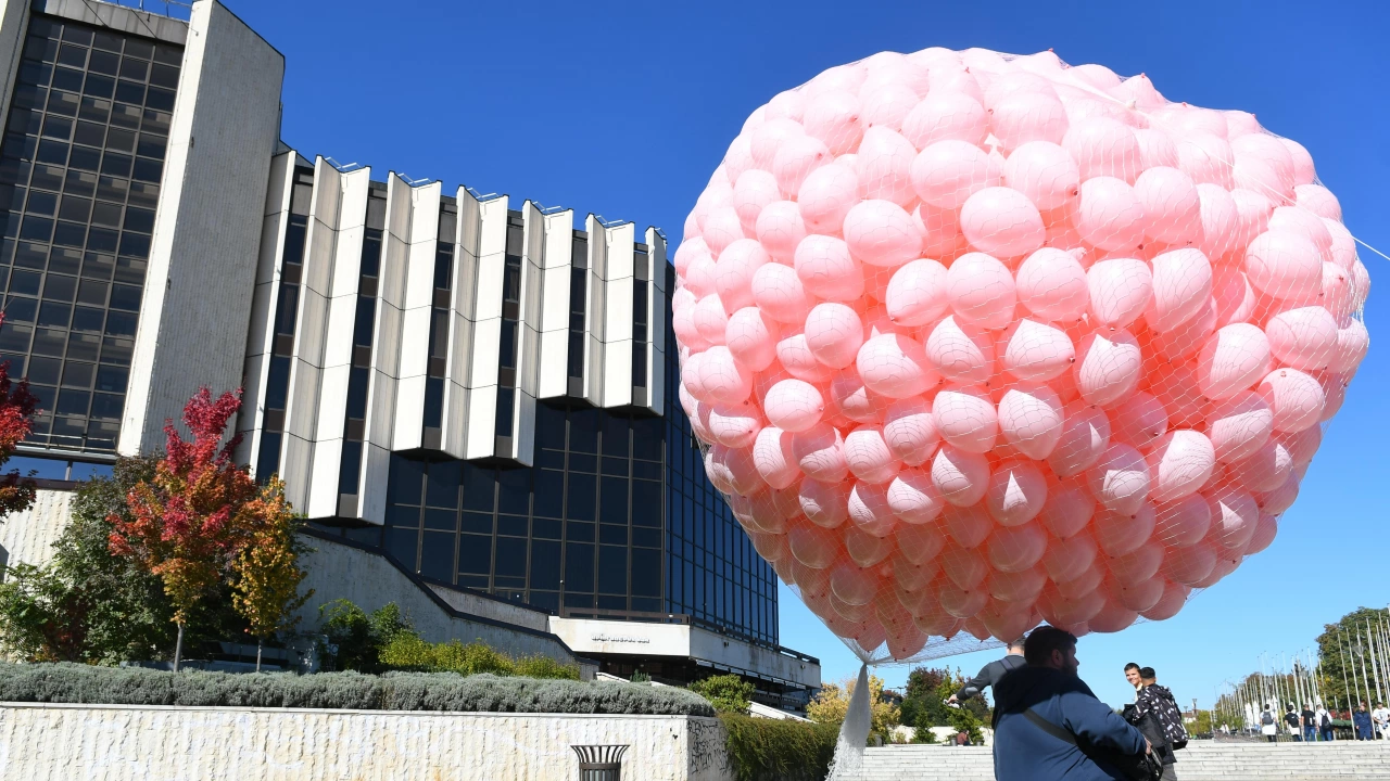1200 розови балона полетяха в небето над НДК в памет