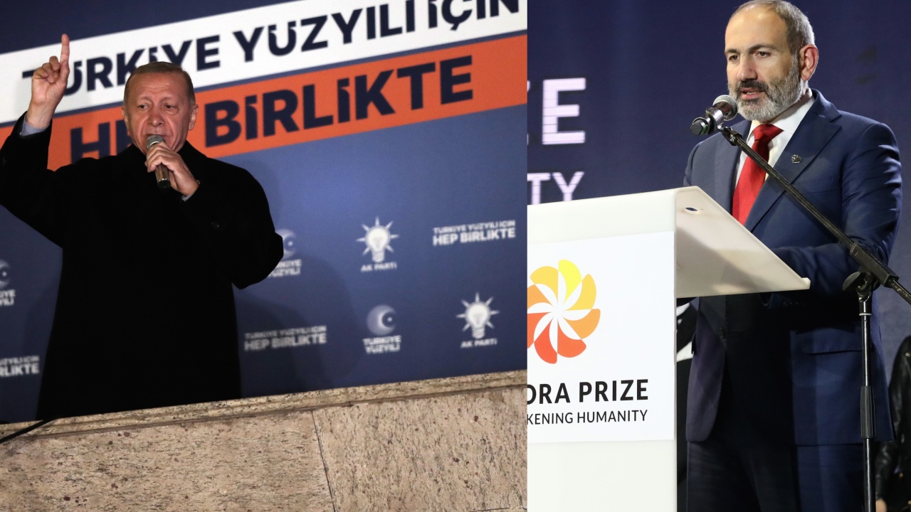 Арменският министър-председател Никол Пашинян и президентът на Турция Реджеп ЕрдоганРеджеп