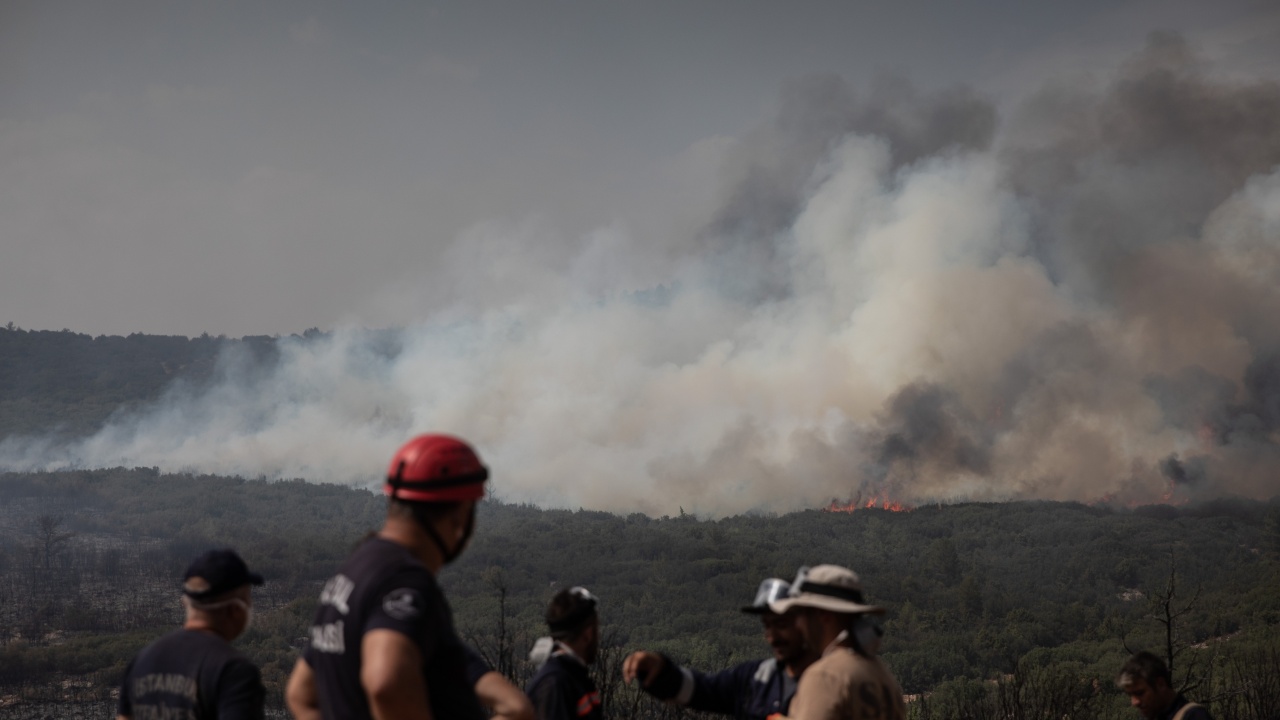 Мощен горски пожар бушува в Югозападна Турция. Огънят е обхванал