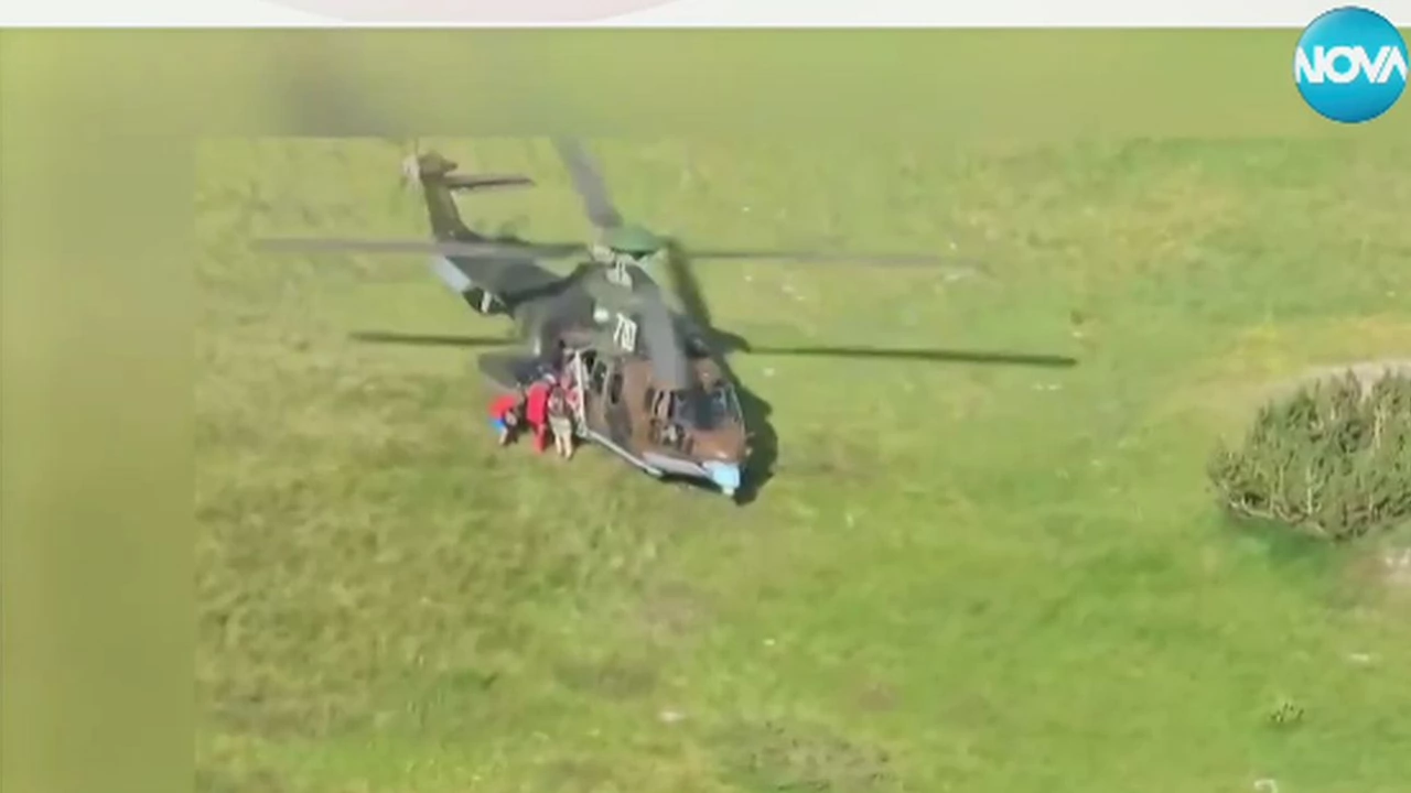 Спасителна операция в Пирин Планински спасители и военен хеликоптер се