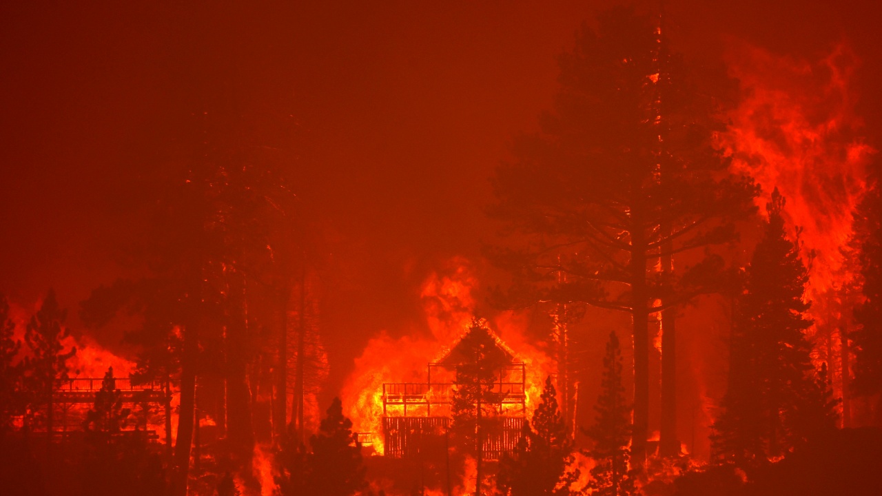 Борбата с пожар в Южна Португалия, в която участват стотици