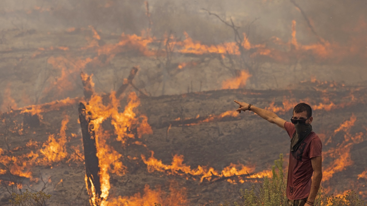Нов пожар в Централна Гърция, предава БНТ. 
Стихията в област Беотия