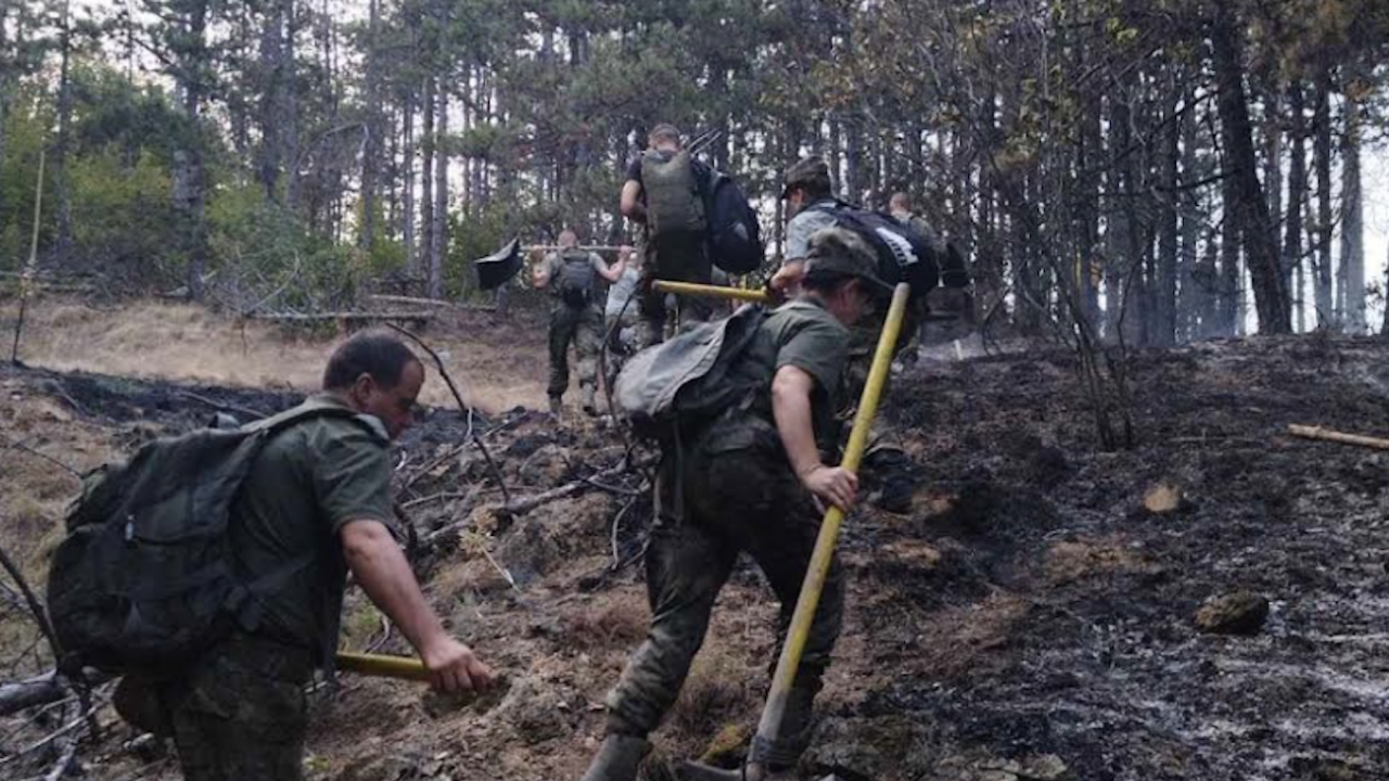 Сухопътни войски оказват помощ в борбата с пожара в Хисаря
