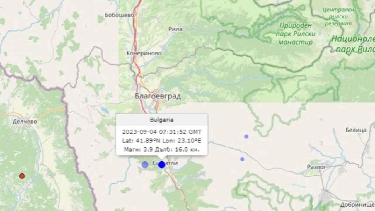 Четири земетресения са регистрирани в района на Симитли за няколко