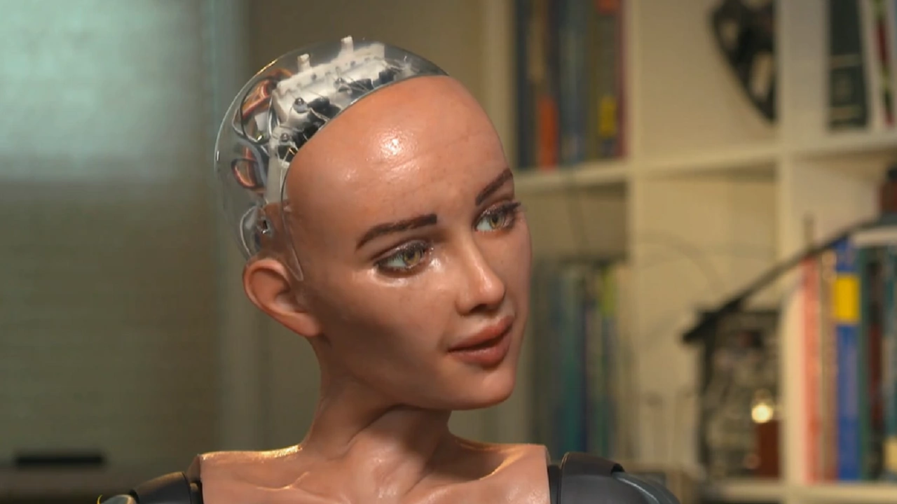 София е хуманоиден робот произведен от Hanson Robotics Робърт Хансън
