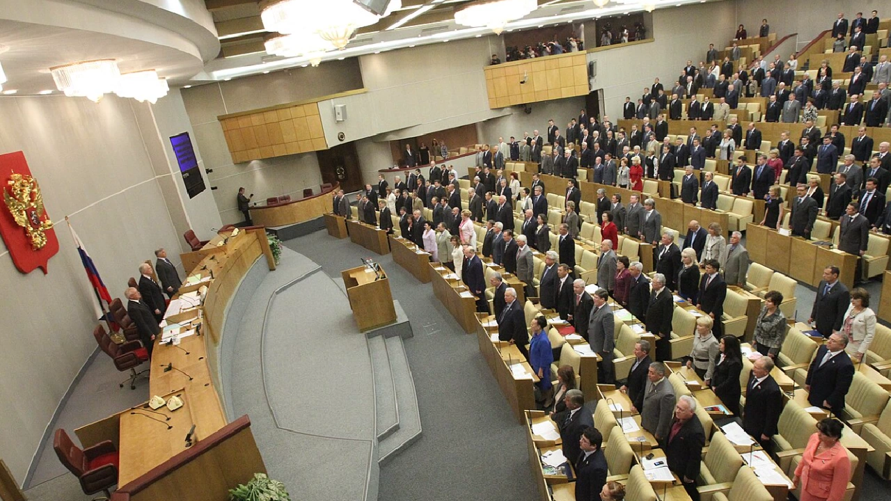 Депутатите в Държавната дума долната камара на руския парламент Федералното