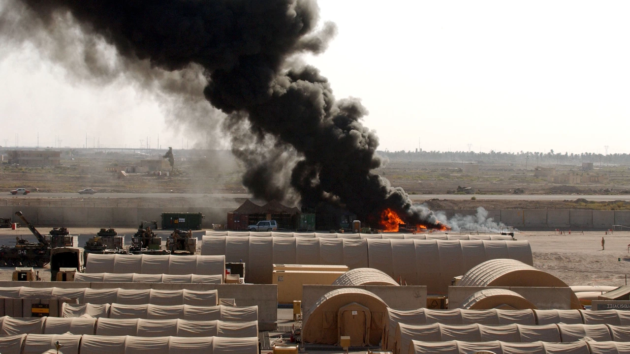 Военновъздушната база Айн ал Асад в Западен Ирак в която