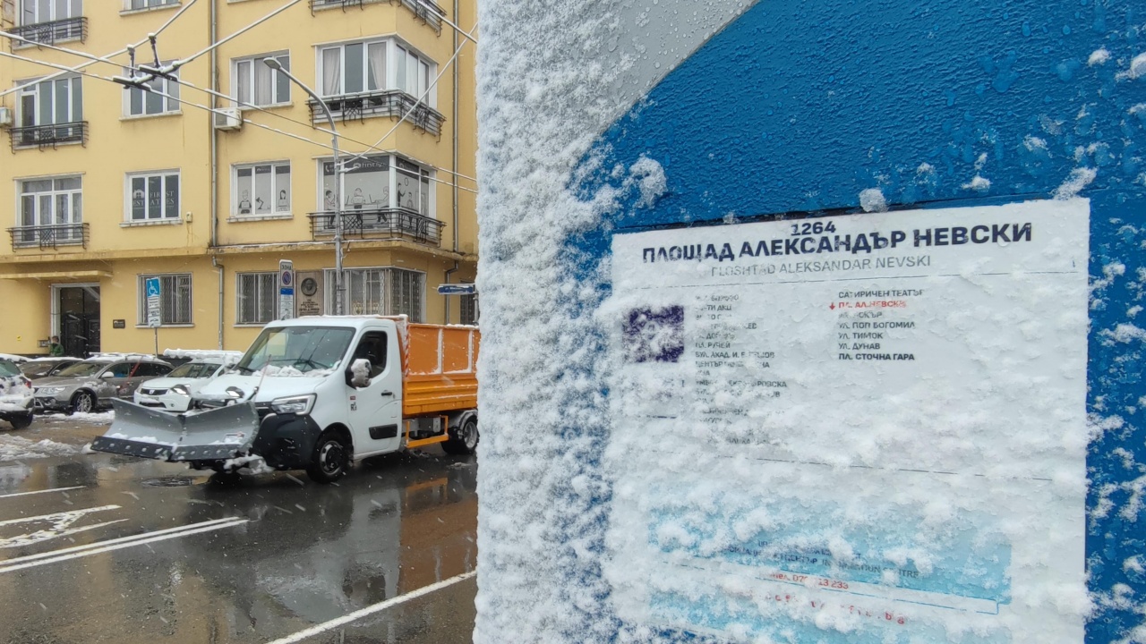 Започнаха първите обработки със смеси срещу заледяване в София, съобщиха