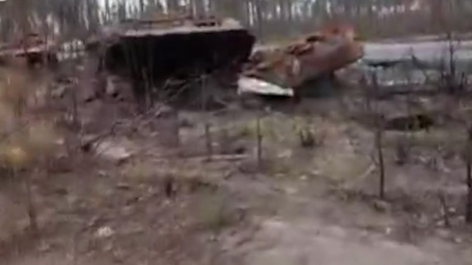 Вижте какво остана от руските танкове край Киев